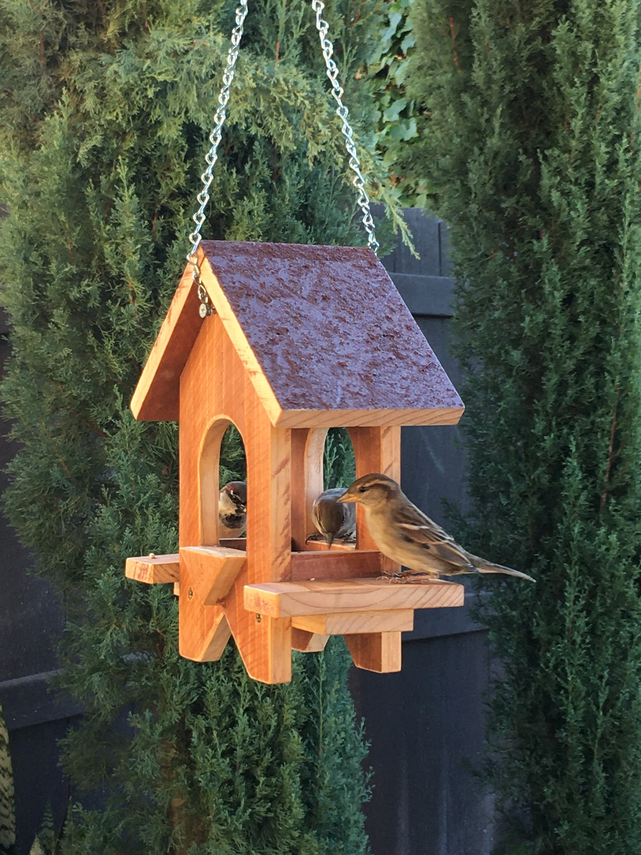 Classic Cedar Wooden Bird Feeder